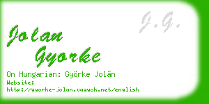 jolan gyorke business card